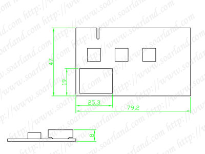 drawing of 2-Digit PCI Motherboard Diagnostic Debug Card