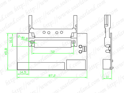 drawing of PCMCIA Cardbus To IDE Adapter