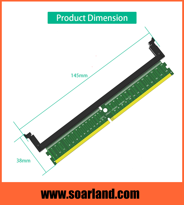 DDR5 U-DIMM 288-Pin Riser with Short Latch