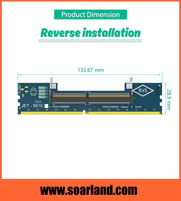 Laptop SO DDR4 RAM to Desktop DDR4 Adapter Card