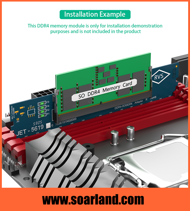 Laptop SO DDR4 RAM to Desktop DDR4 Adapter Card