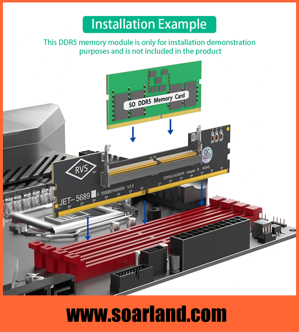 SO DDR5 to DDR5 U-DIMM Adapter