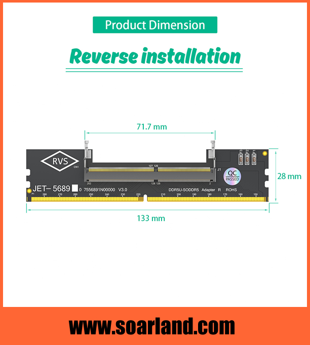 SO DDR5 to DDR5 U-DIMM Adapter