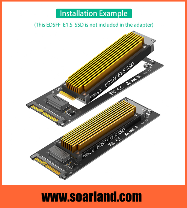 EDSFF SSD to U.2 SFF-8639 Adapter