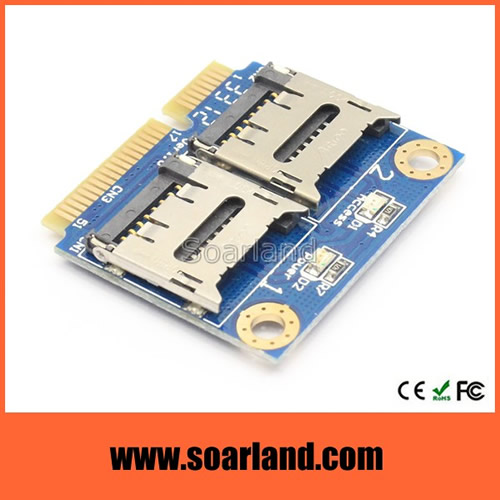Dual micro SD to mini PCIe Adapter