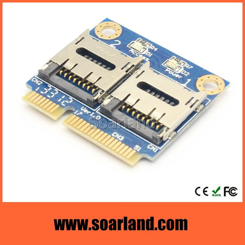 Dual micro SD to mini PCIe Adapter