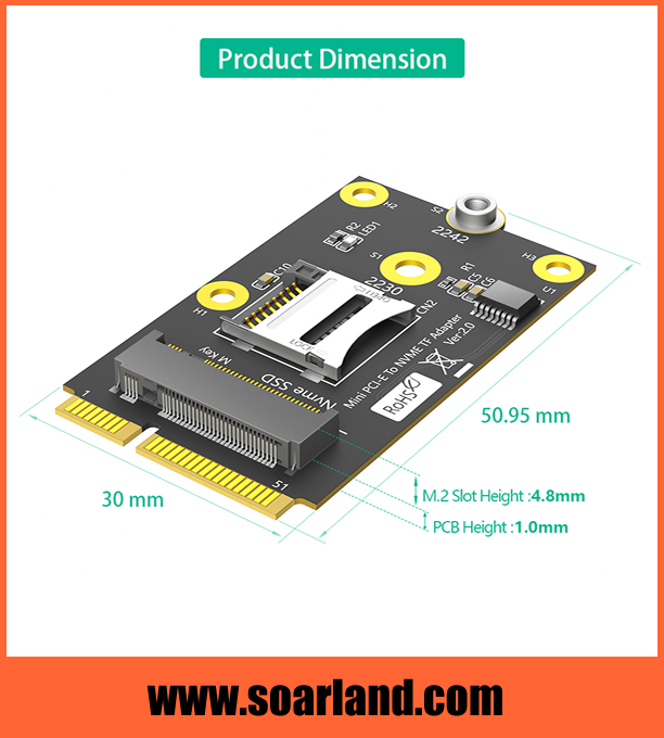 micro SD M.2 to mini PCIe Combo Adapter