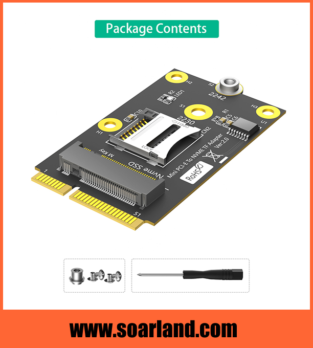 micro SD M.2 to mini PCIe Combo Adapter