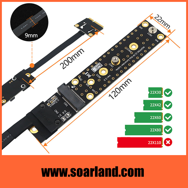 mini PCIe to M.2 KEY-M Cable