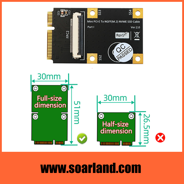 M.2 KEY-M to mini PCIe with FFC Cable