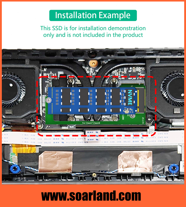 M.2 Key-M 2280 to 2230 Extender For MSI Claw7 Claw8