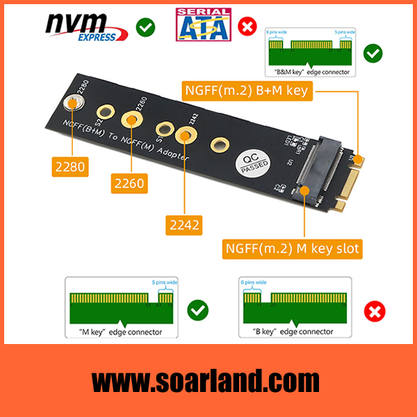 M.2 Key-M to M.2 KEY B+M Adapter