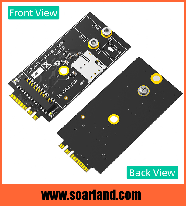 M.2 KEY-B to KEY A+E Adapter with SIM