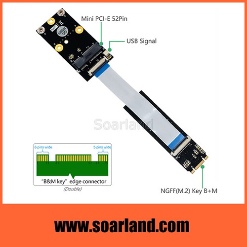 mini PCIe to M.2 Key B+M Adapter