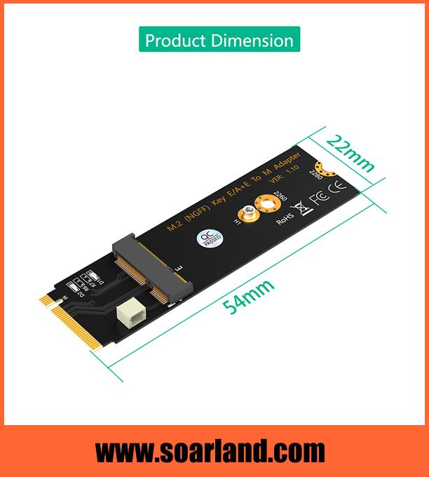 M.2 Key E to M.2 Key M Adapter