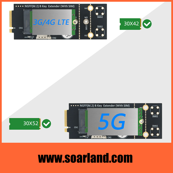 M.2 Key-B SIM Card Adapter for 4G 5G