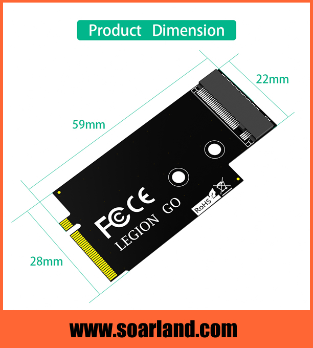 M.2 KEY-M NVMe SSD to Lenovo Legion Go Adapter