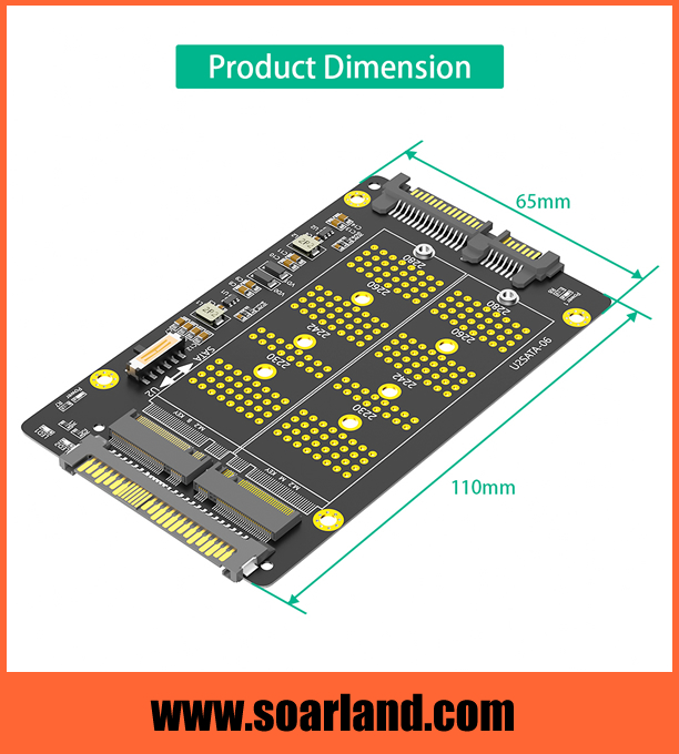 M.2 KEY-B to SATA & KEY-M to U.2 Combo Adapter