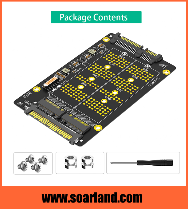 M.2 KEY-B to SATA & KEY-M to U.2 Combo Adapter