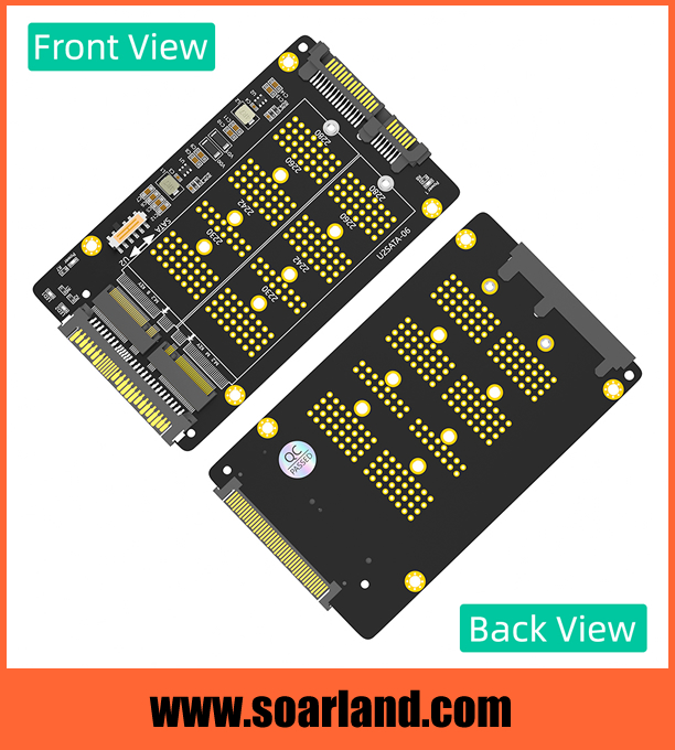 M.2 KEY-B to SATA & KEY-M to U.2 Combo Adapter