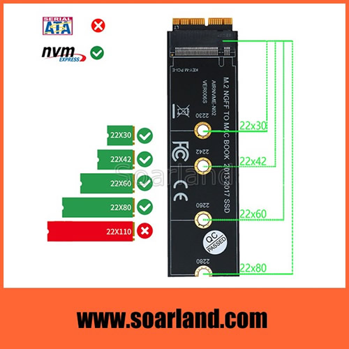 M.2 SSD to Macbook 12+16 Pin Adapter