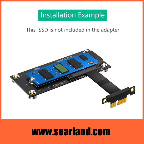 M.2 KEY-M SSD to PCIe x1 Adapter