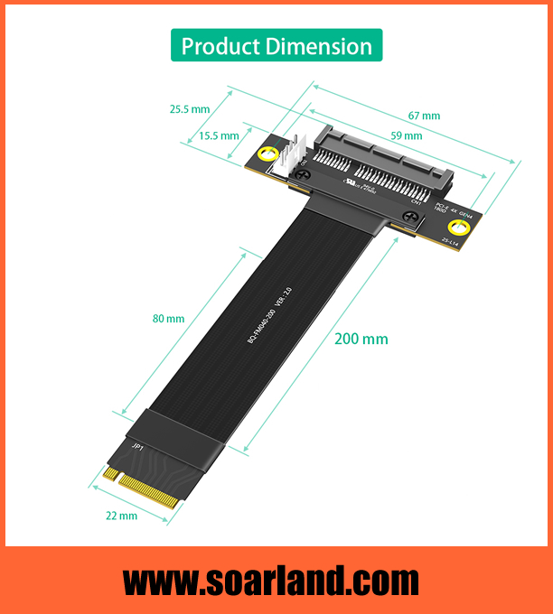 PCIe 4.0 x4 to M.2 Cable Adapter