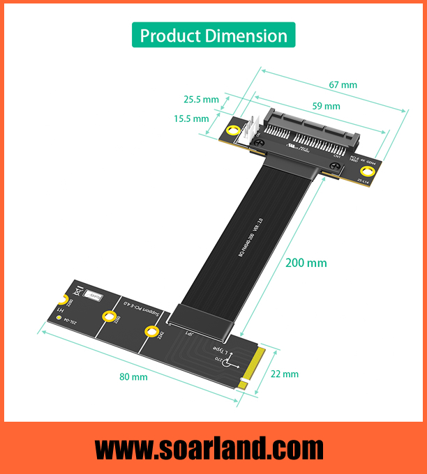 PCIe 4.0 x4 to M.2 Cable Adapter