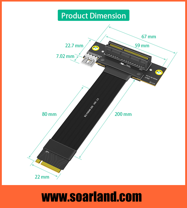 PCIe 4.0 x4 to M.2 Cable Adapter