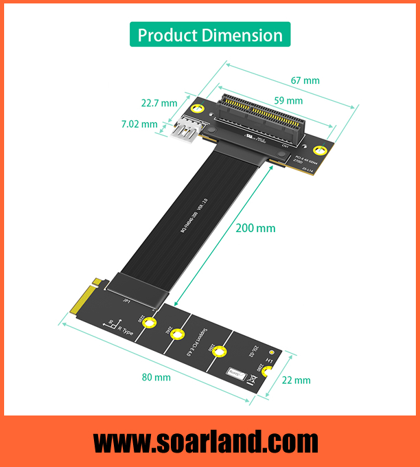 PCIe 4.0 x4 to M.2 Cable Adapter