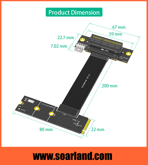 PCIe 4.0 x4 to M.2 Cable Adapter