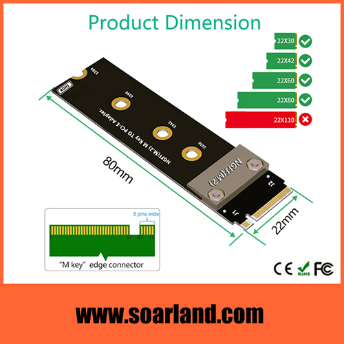 PCIe x4 to M.2 KEY-M Cable Adapter