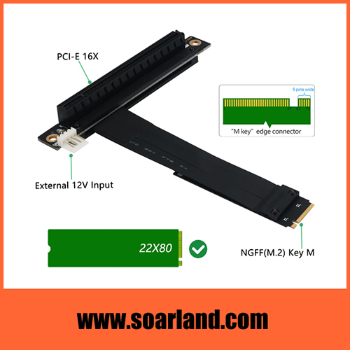 PCIe x16 to M.2 KEY-M Cable Adapter