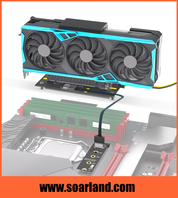 PCIe x16 to M.2 KEY-M Adapter with Oculink
