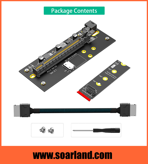 PCIe x16 to M.2 KEY-M Adapter with Oculink