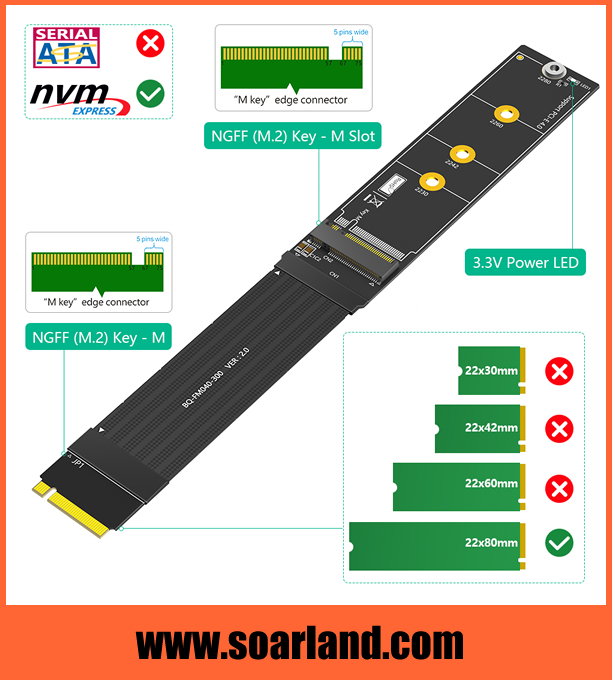 M.2 KEY-M Cable Extender