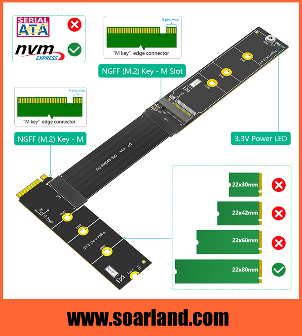 M.2 KEY-M Cable Extender