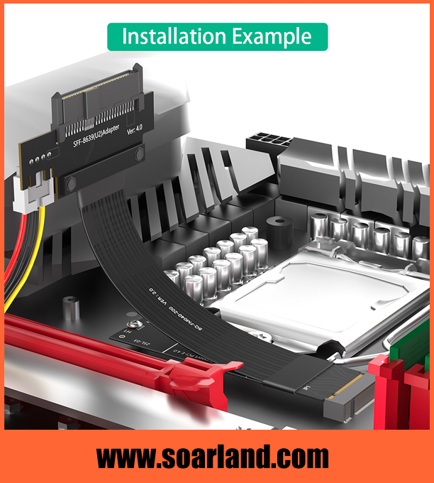 U.2 SFF-8639 SSD to M.2 KEY-M Cable Adapter