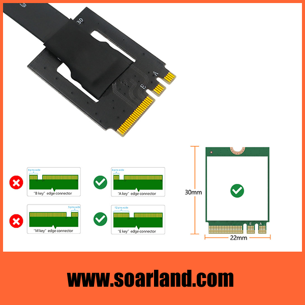 PCIe x4 to M.2 KEY A+E Cable