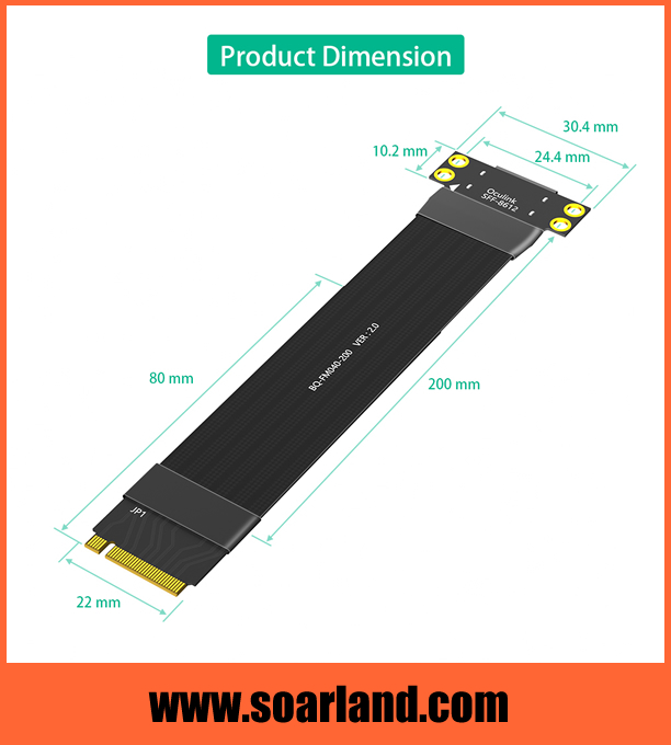 OCuLink SFF-8612 to M.2 KEY-M Cable Adapter