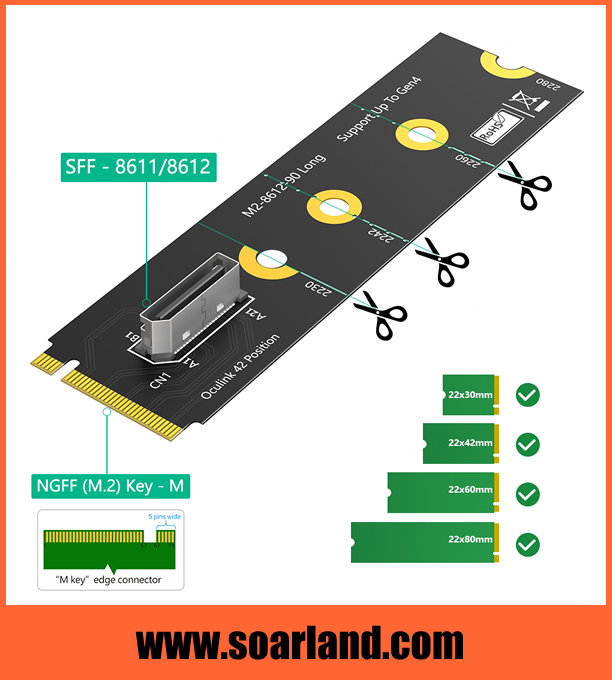 OCuLink SFF-8612 to M.2 Adapter