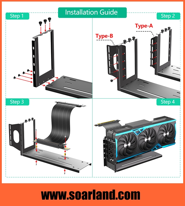 Vertical Mount Bracket for 3-Slots Graphics Card