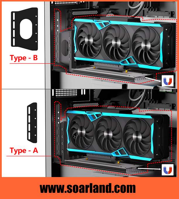 Vertical Mount Bracket for 3-Slots Graphics Card