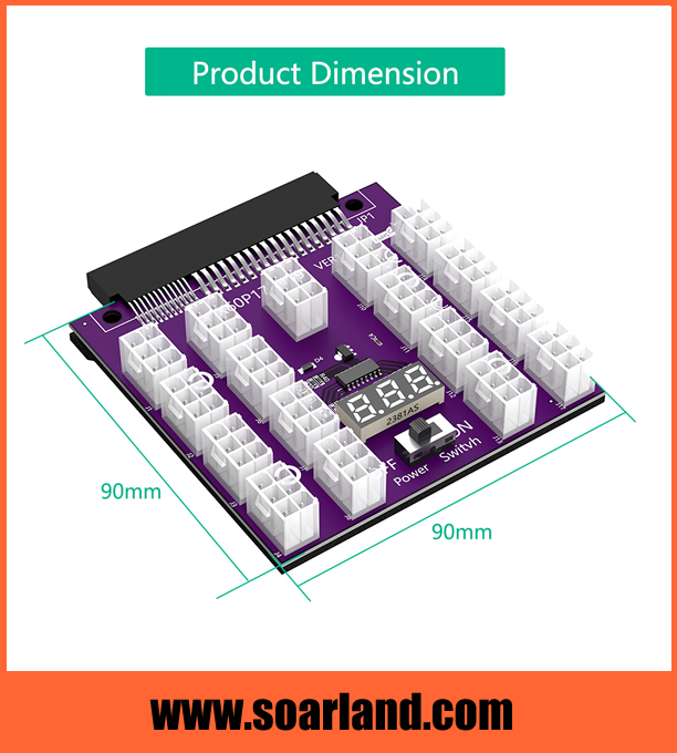 17 Ports Power Supply Breakout Board Adapter for Mining