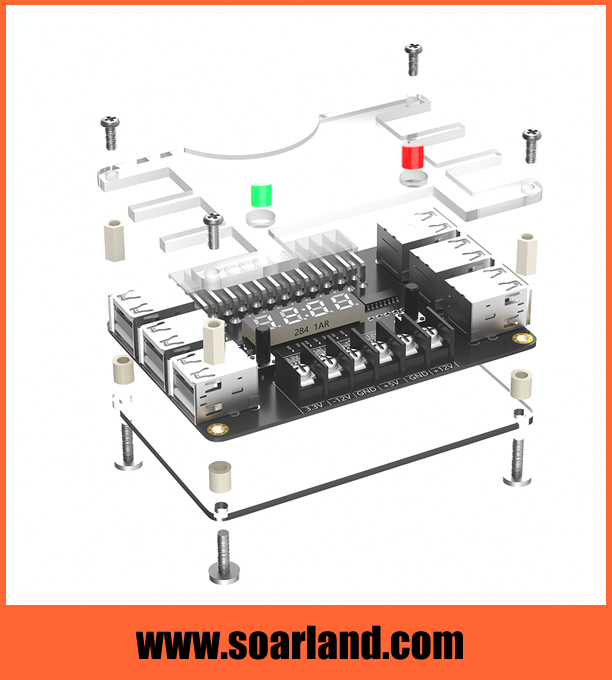 12 Ports ATX Power Supply Breakout Board Adapter