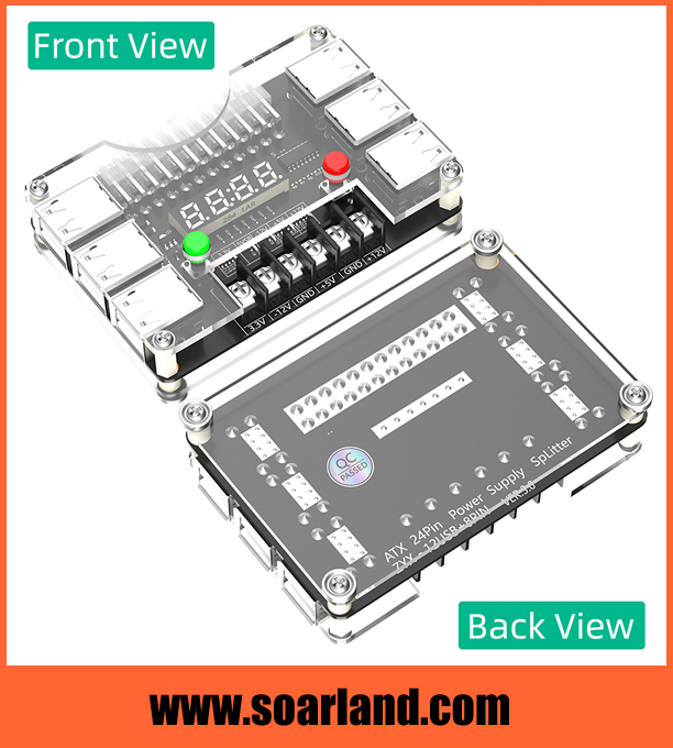 12 Ports ATX Power Supply Breakout Board Adapter