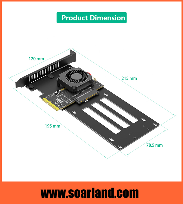 PCIe 5.0 x4 to U.3 SFF-TA-1001 NVMe SSD Adapter Card