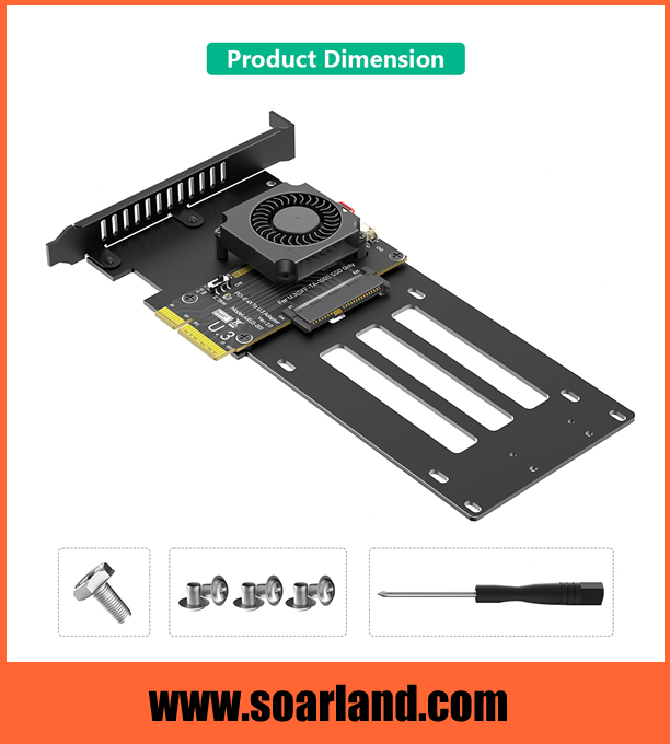 PCIe 5.0 x4 to U.3 SFF-TA-1001 NVMe SSD Adapter Card
