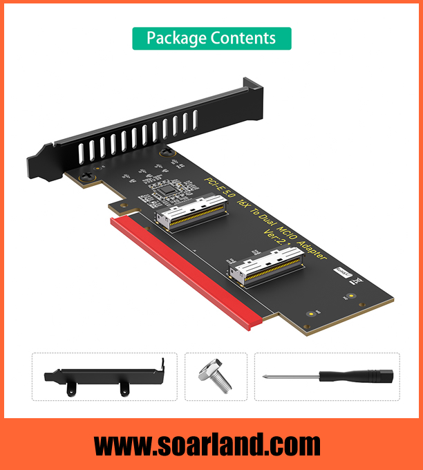 PCIe 5.0 x16 to Dual MCIO SFF-TA-1016​ Adapter Card