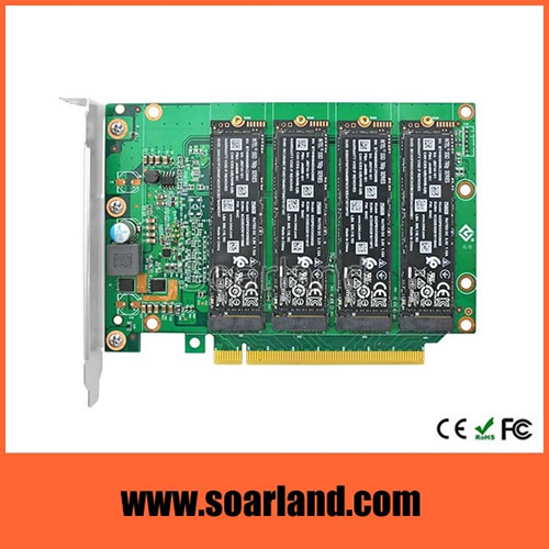 PCIe 4 Ports M.2 NVMe SSD Adapter Card